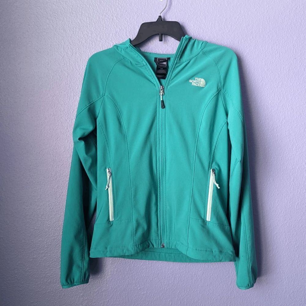 Women's The North Face Apex Nimble Hoodie Long Sleeve Small Ion Blue Teal Zipper